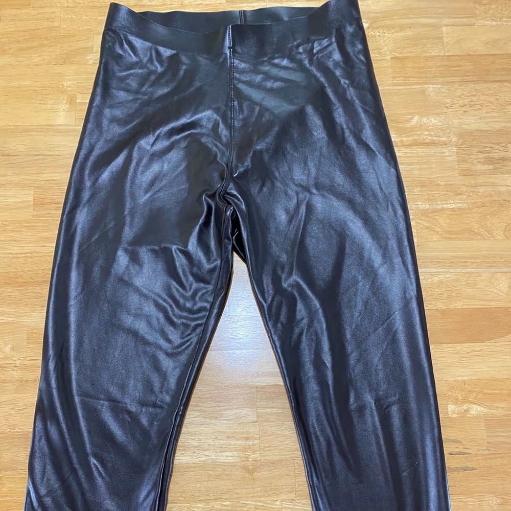 Hue dark brown Leather leggings